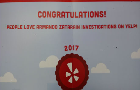 Armando Zatarain Investigations on Yelp